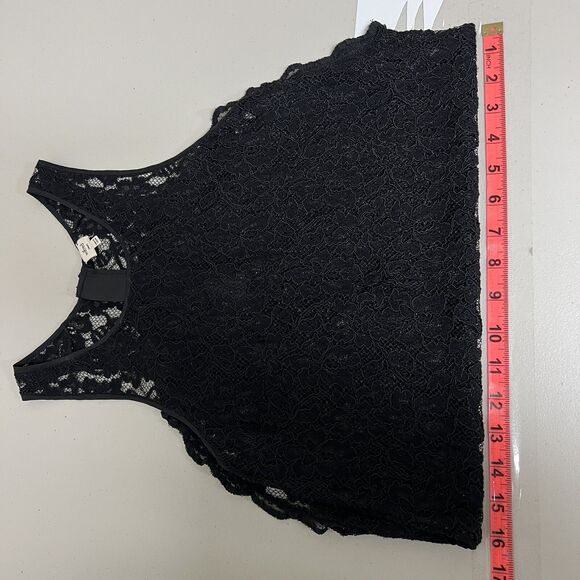 Aritzia Wilfred Sheer Lace Tank Top Black Size S High Low Zip Back Party Gothic - Picture 10 of 12